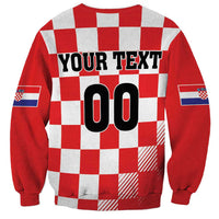 Custom Croatia Checkerboard Sweatshirt With Coat Of Arms - Wonder Print Shop