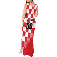 Custom Croatia Checkerboard Tank Maxi Dress With Coat Of Arms - Wonder Print Shop