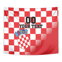 Custom Croatia Checkerboard Tapestry With Coat Of Arms - Wonder Print Shop