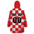 Custom Croatia Checkerboard Wearable Blanket Hoodie With Coat Of Arms - Wonder Print Shop