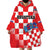 Custom Croatia Checkerboard Wearable Blanket Hoodie With Coat Of Arms - Wonder Print Shop