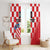 Custom Croatia Checkerboard Window Curtain With Coat Of Arms - Wonder Print Shop