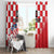 Custom Croatia Checkerboard Window Curtain With Coat Of Arms - Wonder Print Shop