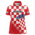 Custom Croatia Checkerboard Women Polo Shirt With Coat Of Arms - Wonder Print Shop