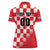 Custom Croatia Checkerboard Women Polo Shirt With Coat Of Arms - Wonder Print Shop