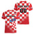 Custom Croatia Checkerboard Women V-Neck T-Shirt With Coat Of Arms - Wonder Print Shop