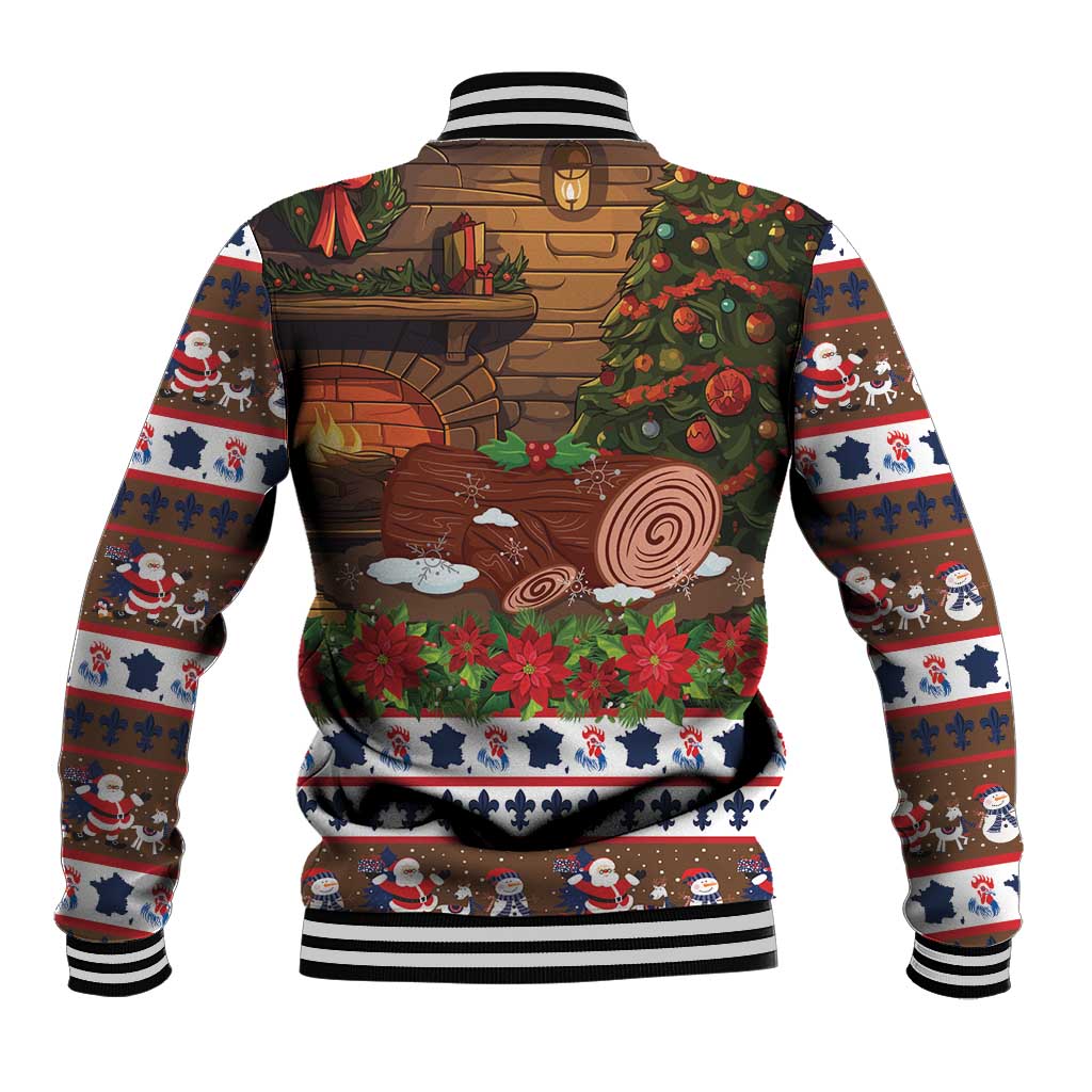 France Christmas Baseball Jacket Buche De Noel - Wonder Print Shop