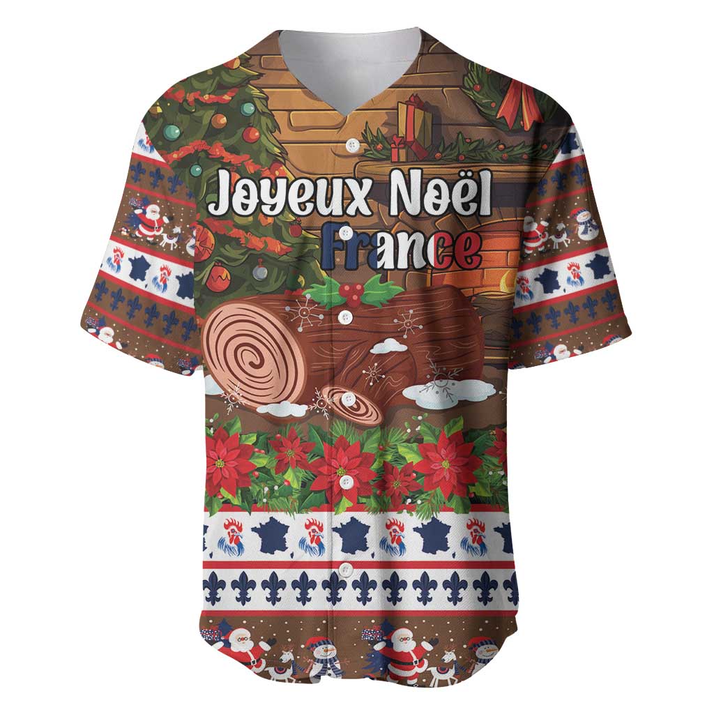 France Christmas Baseball Jersey Buche De Noel - Wonder Print Shop