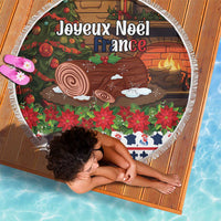 France Christmas Beach Blanket Buche De Noel - Wonder Print Shop