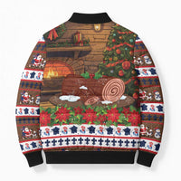 France Christmas Bomber Puffer Jacket Buche De Noel - Wonder Print Shop