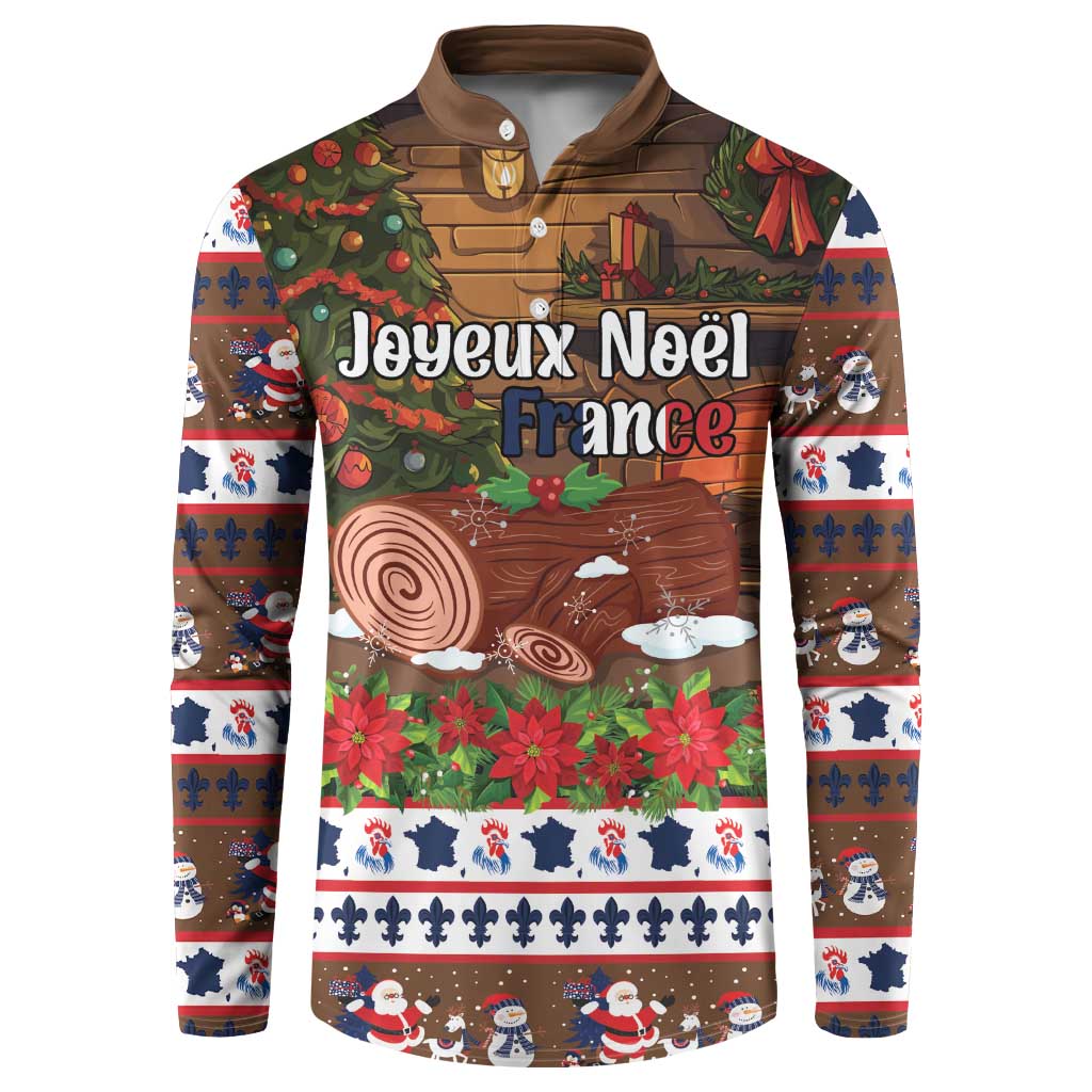 France Christmas Button Sweatshirt Buche De Noel - Wonder Print Shop
