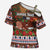 France Christmas Cross Shoulder Shirt Buche De Noel - Wonder Print Shop