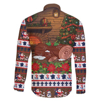 France Christmas Family Matching Long Sleeve Bodycon Dress and Hawaiian Shirt Buche De Noel - Wonder Print Shop