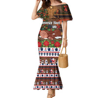 France Christmas Family Matching Mermaid Dress and Hawaiian Shirt Buche De Noel - Wonder Print Shop