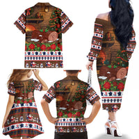 France Christmas Family Matching Off The Shoulder Long Sleeve Dress and Hawaiian Shirt Buche De Noel - Wonder Print Shop
