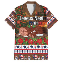 France Christmas Family Matching Off The Shoulder Long Sleeve Dress and Hawaiian Shirt Buche De Noel - Wonder Print Shop