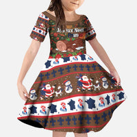 France Christmas Family Matching Off Shoulder Maxi Dress and Hawaiian Shirt Buche De Noel - Wonder Print Shop