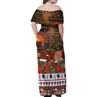 France Christmas Family Matching Off Shoulder Maxi Dress and Hawaiian Shirt Buche De Noel - Wonder Print Shop