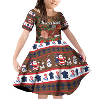 France Christmas Family Matching Off Shoulder Short Dress and Hawaiian Shirt Buche De Noel - Wonder Print Shop