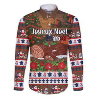 France Christmas Family Matching Off Shoulder Short Dress and Hawaiian Shirt Buche De Noel - Wonder Print Shop