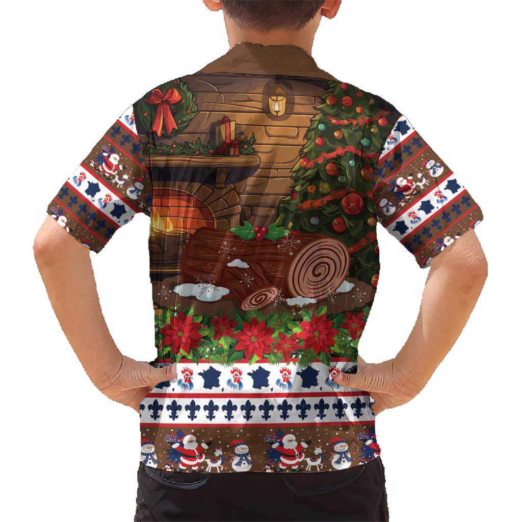 France Christmas Family Matching Short Sleeve Bodycon Dress and Hawaiian Shirt Buche De Noel - Wonder Print Shop
