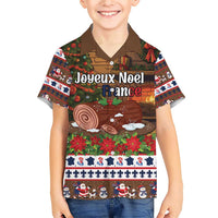 France Christmas Family Matching Short Sleeve Bodycon Dress and Hawaiian Shirt Buche De Noel - Wonder Print Shop