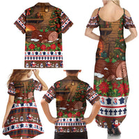France Christmas Family Matching Summer Maxi Dress and Hawaiian Shirt Buche De Noel - Wonder Print Shop