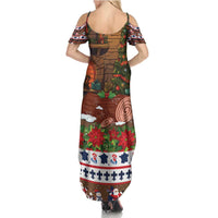 France Christmas Family Matching Summer Maxi Dress and Hawaiian Shirt Buche De Noel - Wonder Print Shop