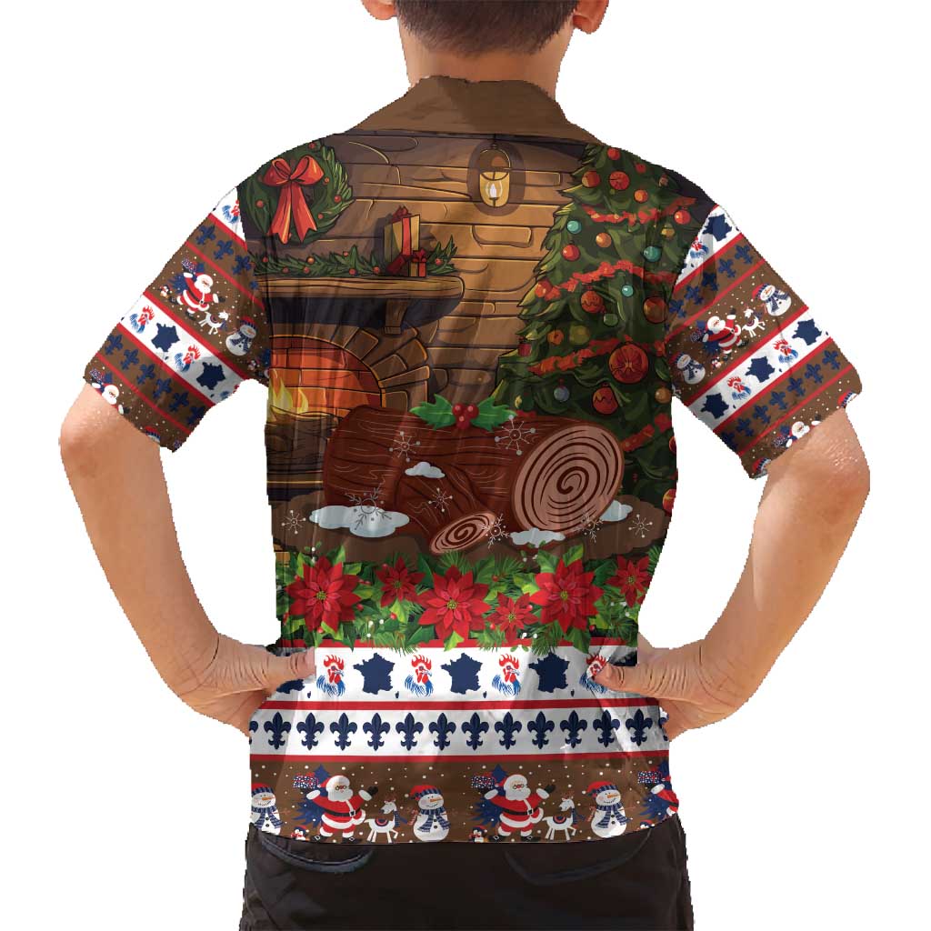 France Christmas Family Matching Tank Maxi Dress and Hawaiian Shirt Buche De Noel - Wonder Print Shop