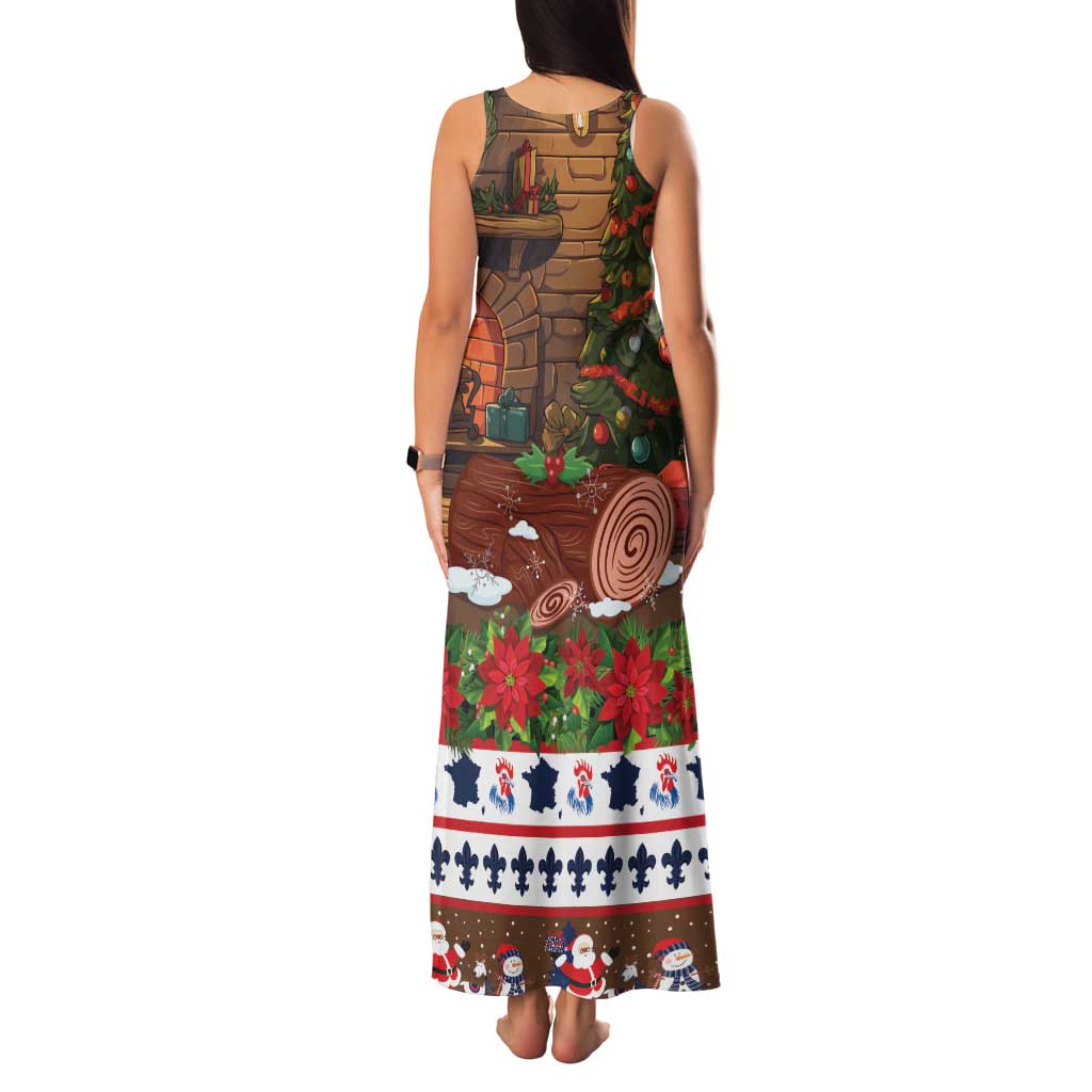 France Christmas Family Matching Tank Maxi Dress and Hawaiian Shirt Buche De Noel - Wonder Print Shop