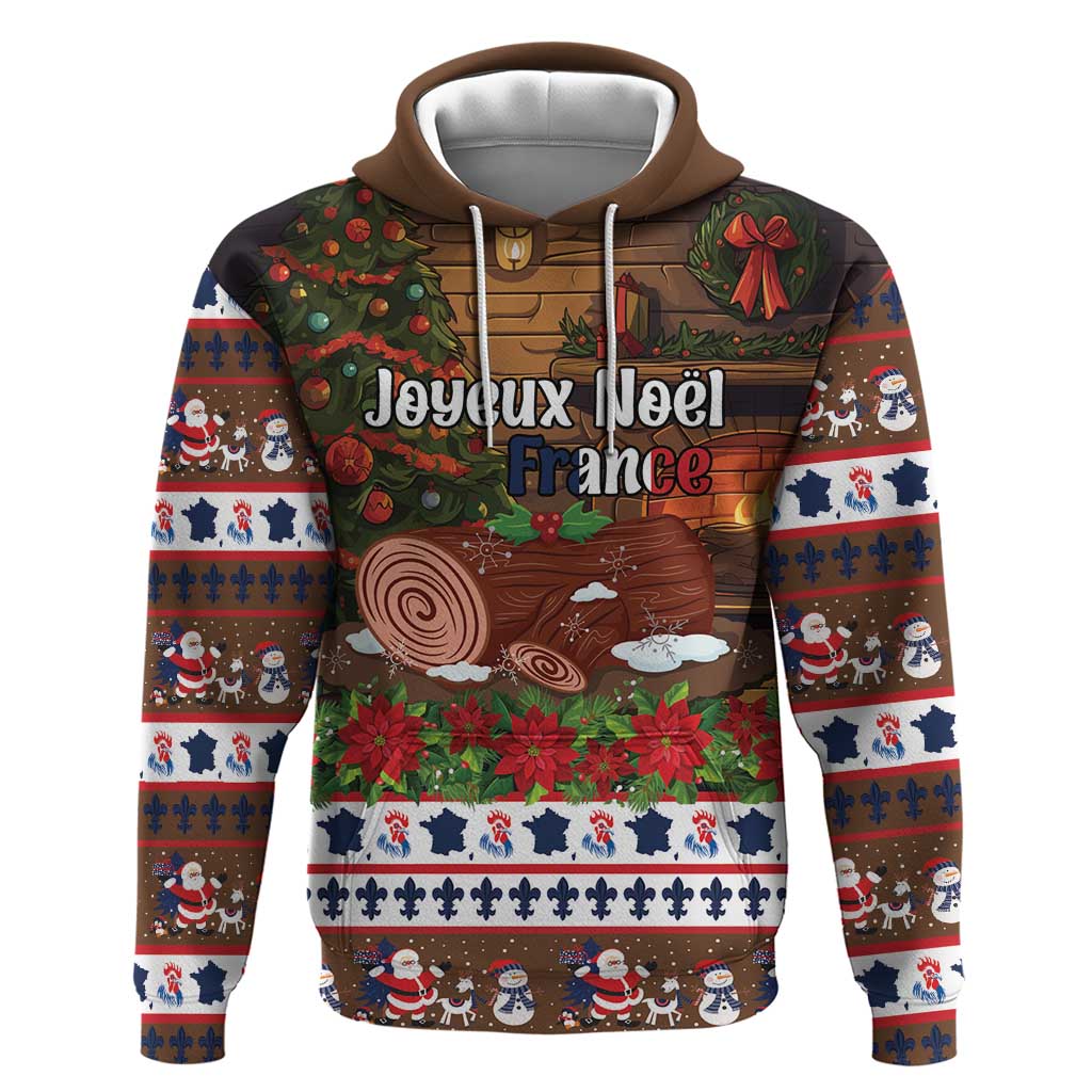 France Christmas Hoodie Buche De Noel - Wonder Print Shop
