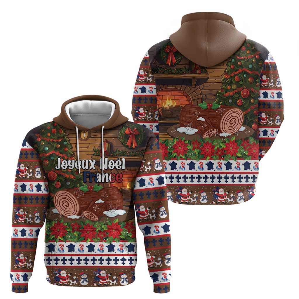 France Christmas Hoodie Buche De Noel - Wonder Print Shop