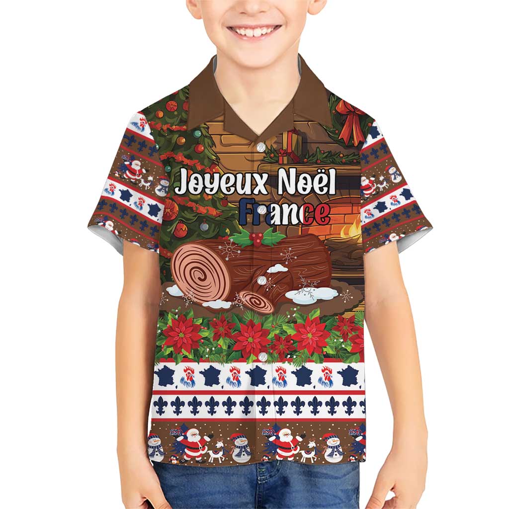 France Christmas Kid Hawaiian Shirt Buche De Noel - Wonder Print Shop