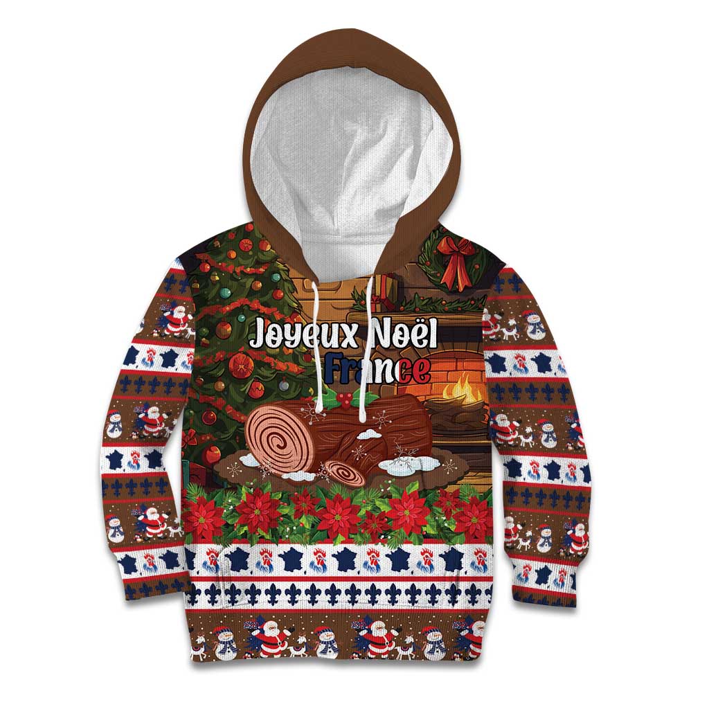 France Christmas Kid Hoodie Buche De Noel - Wonder Print Shop