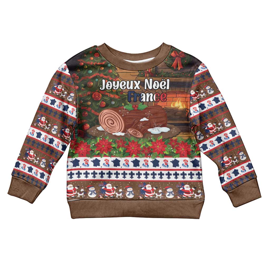 France Christmas Kid Ugly Christmas Sweater Buche De Noel - Wonder Print Shop