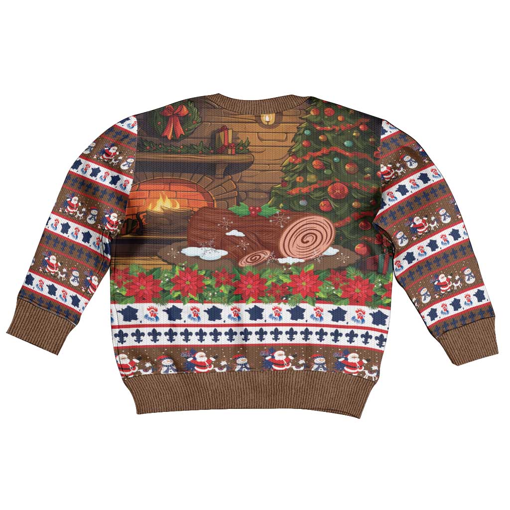France Christmas Kid Ugly Christmas Sweater Buche De Noel - Wonder Print Shop