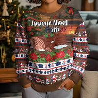 France Christmas Kid Ugly Christmas Sweater Buche De Noel - Wonder Print Shop