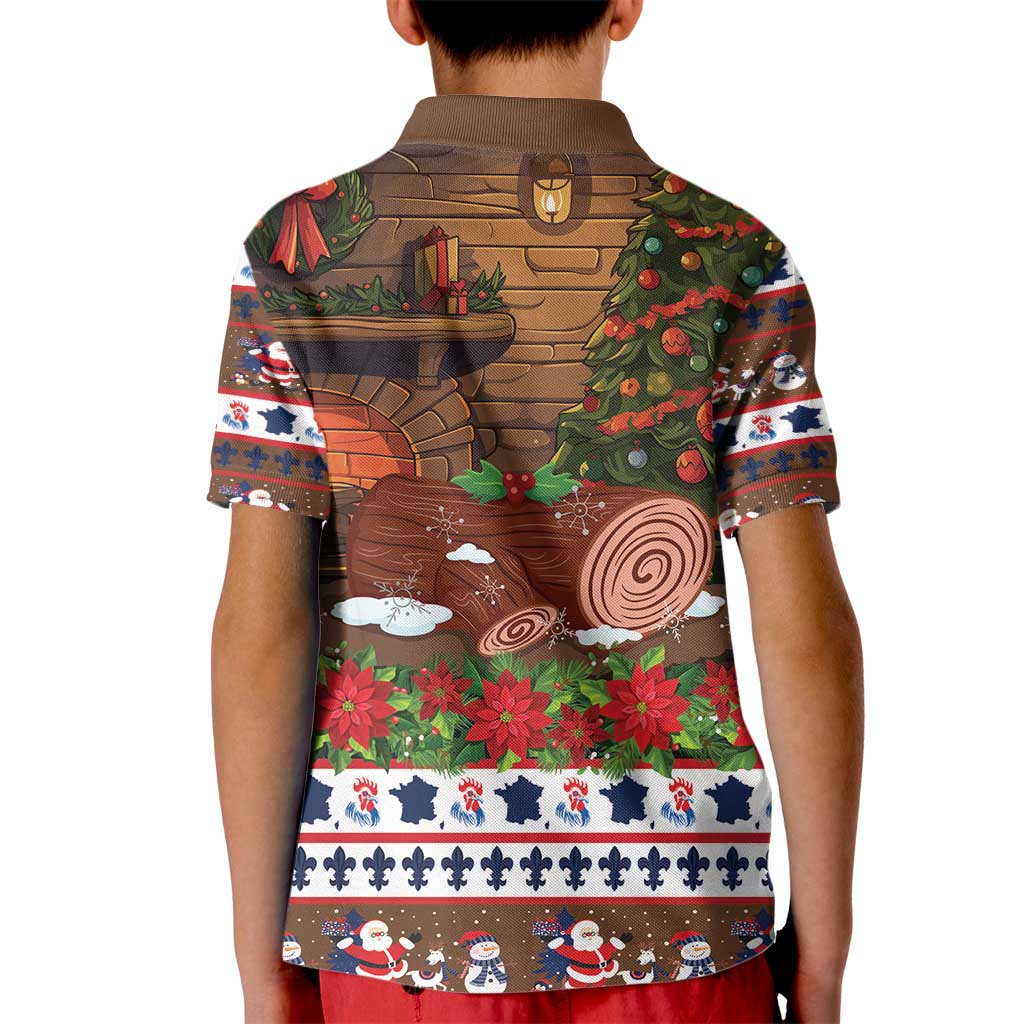 France Christmas Kid Polo Shirt Buche De Noel - Wonder Print Shop