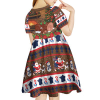 France Christmas Kid Short Sleeve Dress Buche De Noel - Wonder Print Shop