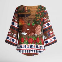 France Christmas Kimono Sleeve Blouse Buche De Noel - Wonder Print Shop