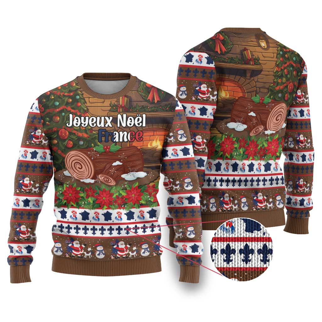 France Christmas Ugly Christmas Sweater Buche De Noel - Wonder Print Shop