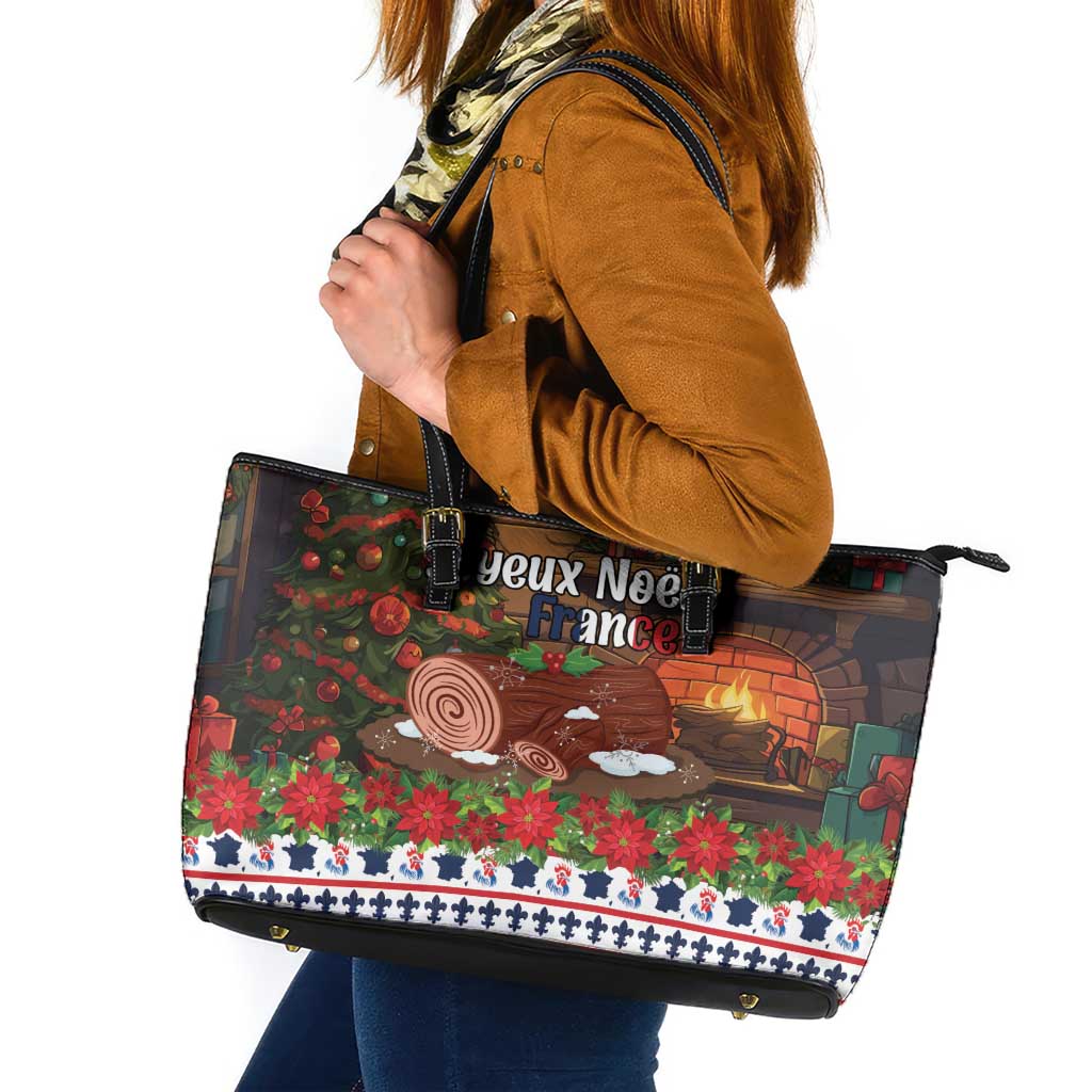 France Christmas Leather Tote Bag Buche De Noel - Wonder Print Shop