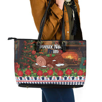 France Christmas Leather Tote Bag Buche De Noel - Wonder Print Shop