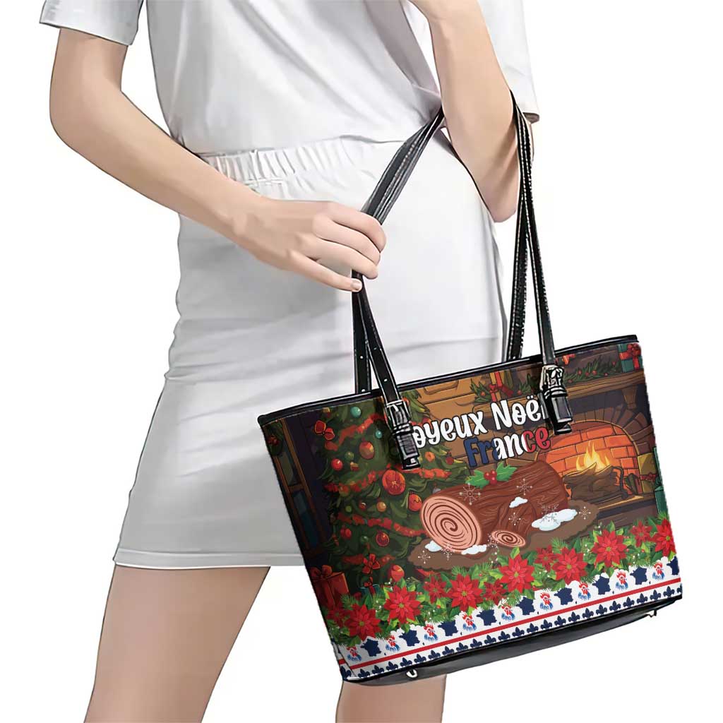 France Christmas Leather Tote Bag Buche De Noel - Wonder Print Shop