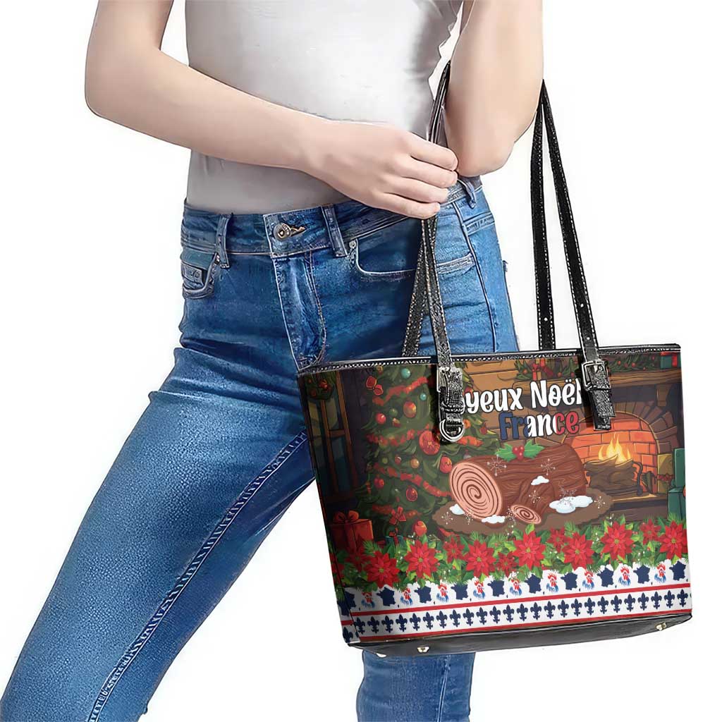 France Christmas Leather Tote Bag Buche De Noel - Wonder Print Shop