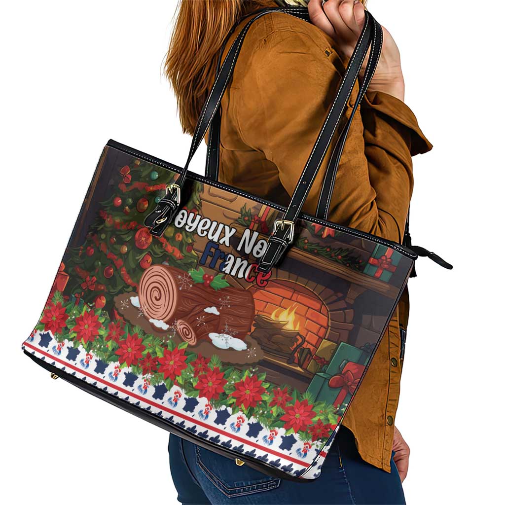 France Christmas Leather Tote Bag Buche De Noel - Wonder Print Shop