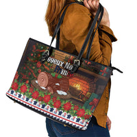 France Christmas Leather Tote Bag Buche De Noel - Wonder Print Shop