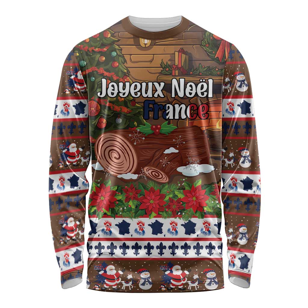 France Christmas Long Sleeve Shirt Buche De Noel - Wonder Print Shop