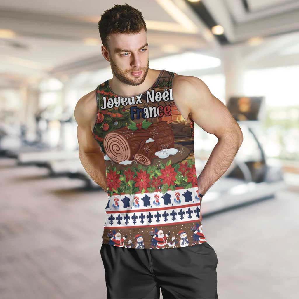 France Christmas Men Tank Top Buche De Noel - Wonder Print Shop