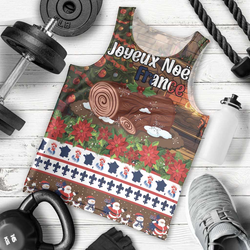 France Christmas Men Tank Top Buche De Noel - Wonder Print Shop